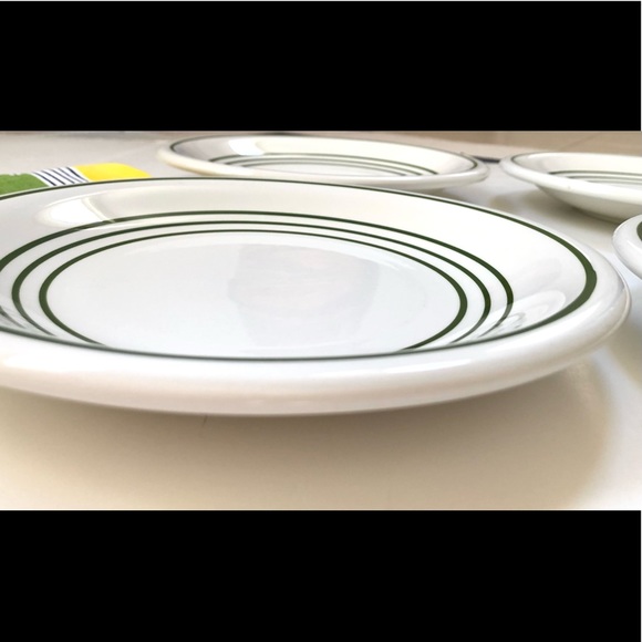 (Set of 4) La Primula Hand Painted Dinner Plates w/Green Bands Made in Italy - Picture 5 of 8